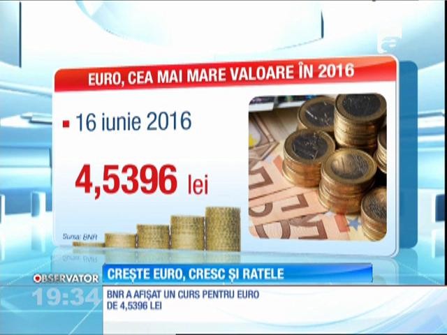 Moneda Euro, la cea mai mare valoare din 2016