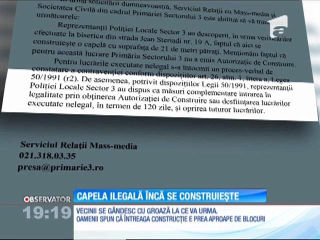 Capela mortuară construită la geamurile unui bloc din Capitală răm&acirc;ne &icirc;n picioare