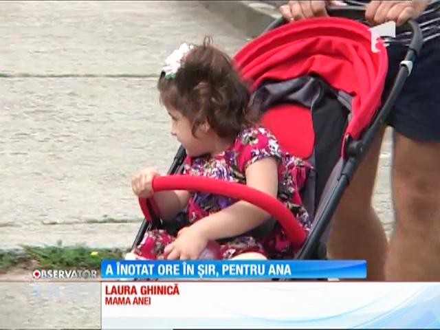 Un sportiv din Petroșani a &icirc;notat &icirc;n r&acirc;ul Jiu pentru o Ana, o fetiță care suferă de o malformaţie a coloanei vertebrale