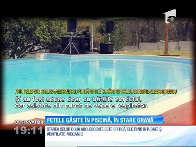 Fetele găsite inconștiente &icirc;n piscină sunt stare gravă