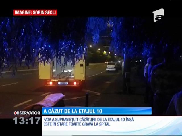 O t&acirc;nără a căzut de la etajul 10 al unui bloc din Braşov