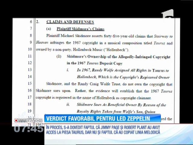Trupa Led Zeppelin a c&acirc;ştigat procesul &icirc;n care a fost acuzată că a plagiat piesa "Stairways to Heaven", din anii '70