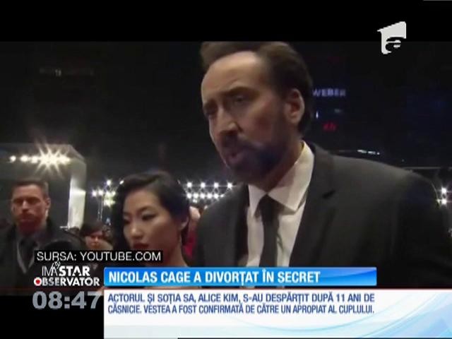 Nicolas Cage a divorțat &icirc;n secret, după 11 ani de căsnicie