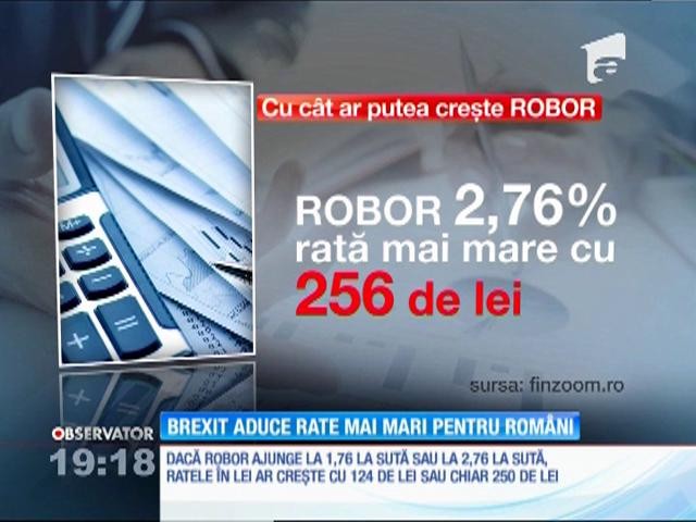 Brexit aduce rate mai mari pentru rom&acirc;ni