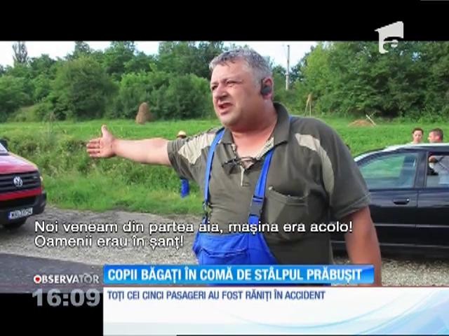 Copii băgați &icirc;n comă de un st&acirc;lp prăbușit