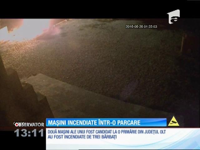 Două maşini au fost incendiate &icirc;ntr-o comună din judeţul Olt