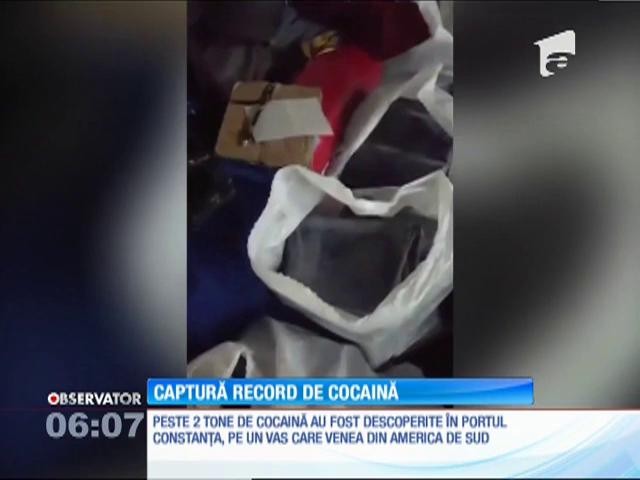 Peste două tone de cocaină au fost găsite pe un vas, &icirc;n portul Constanţa