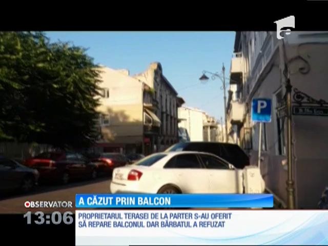 Un bărbat de 60 de ani a căzut prin balcon, direct &icirc;ntre mesele unui restaurat din Constanţa