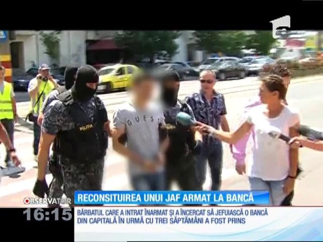 Bărbatul care a &icirc;ncercat să jefuiască o bancă din Capitală a fost prins