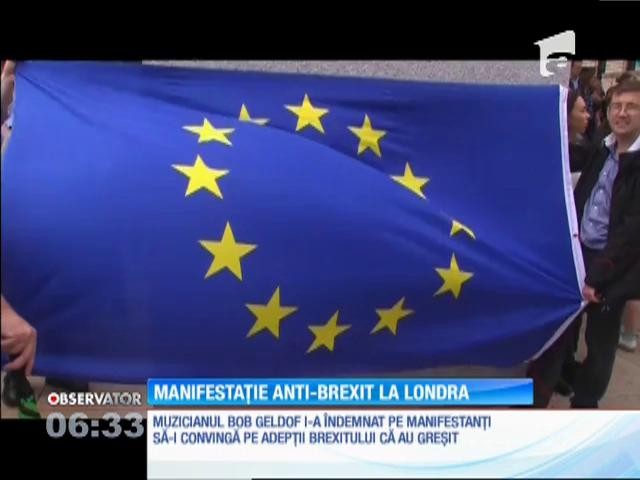 Zeci de mii de oameni au manifestat pentru răm&acirc;nerea Marii Britanii &icirc;n UE