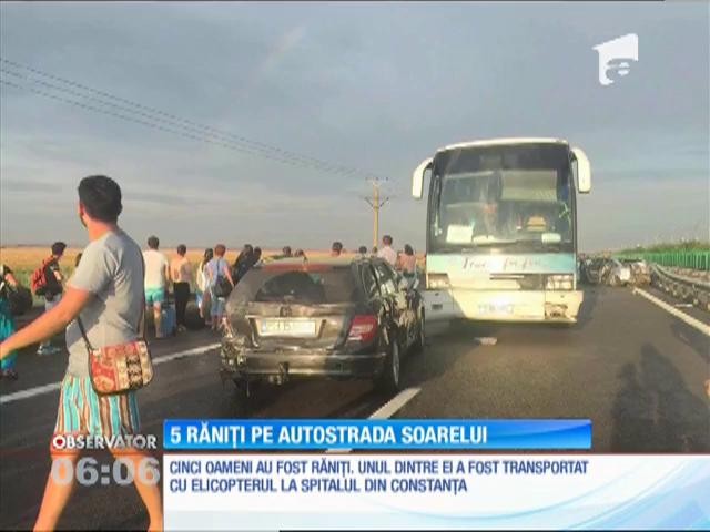 Accident soldat cu cinci răniți pe Autostrada Soarelui