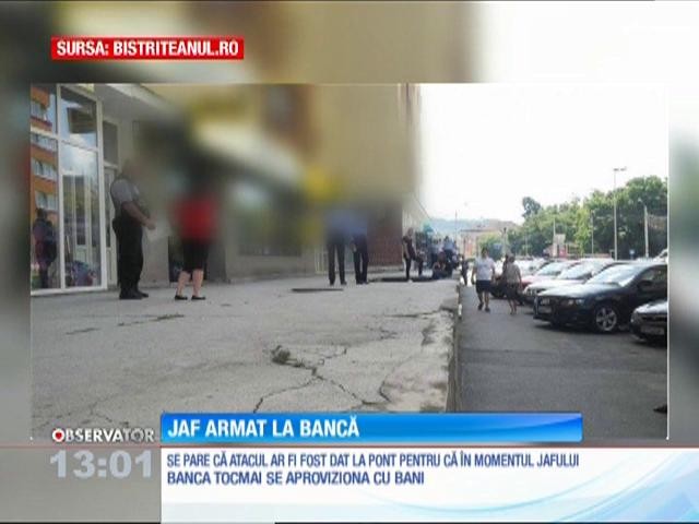 Jaf armat la o bancă din Bistriţa. &Icirc;n momentul atacului banca se aproviziona cu bani!
