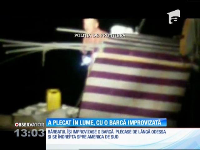 Salvat din Marea Neagră, după ce a plecat &icirc;n lume cu o barcă improvizată