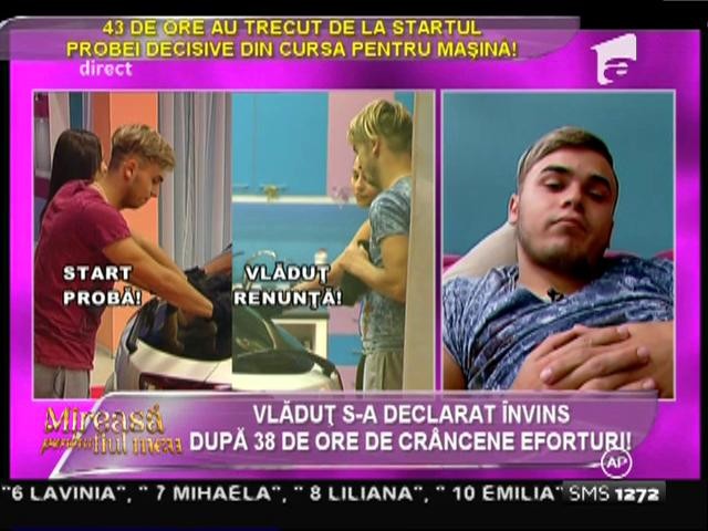 Cursa pentru mașină. Vlăduț s-a declarat &icirc;nvins: &rdquo;M-am g&acirc;ndit la sănătatea mea&rdquo;