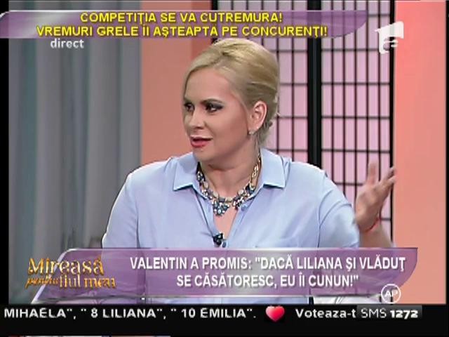 Valentin a promis: "Dacă Liliana şi Vlăduţ se căsătoresc, eu &icirc;i cunun!"