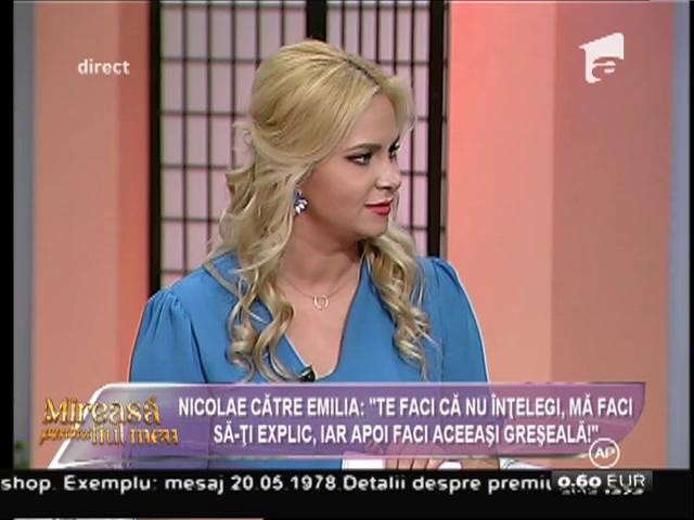 Nicolae către Emilia: "Te faci că nu &icirc;nțelegi, mă faci să-ți explic, iar apoi faci aceeași greșeală!"