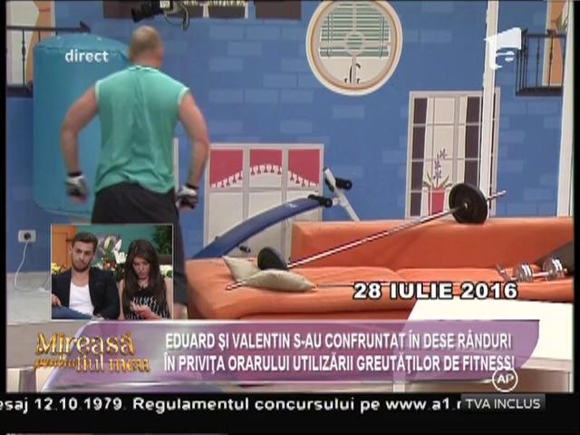 Divergenţe din cauza greutăţilor de fitness &icirc;ntre Eduard şi Valentin!