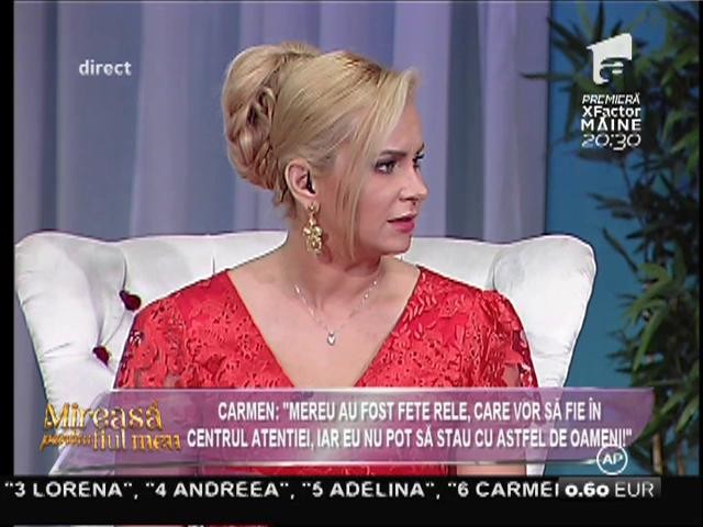 Edith: "&Icirc;mi este frică să mai deschid gura &icirc;n prezenţa lui Carmen!"