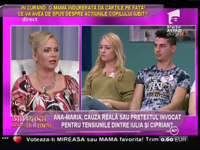 Iulia și Ciprian, ceartă &icirc;n direct. &rdquo;&Icirc;n emisiune mă ține de m&acirc;nă, dar apoi &icirc;mi dă drumul imediat!&rdquo;