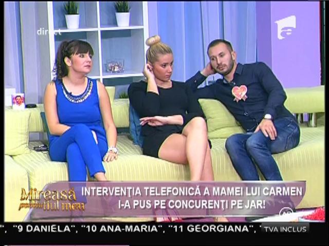 Intervetia telefonică a mamei lui Carmen i-a pus pe concurenţi pe jar!