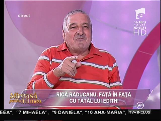 Rică Răducanu, față-n față cu tatăl lui Edith!