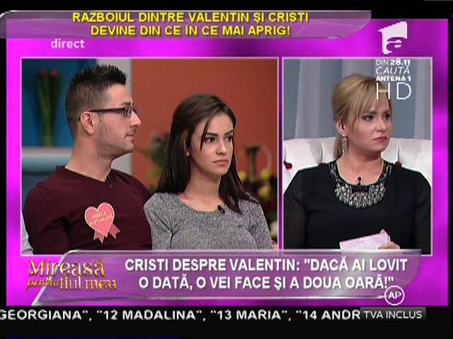 Valentin &icirc;și justifică incidentele violente dintre el și Carla