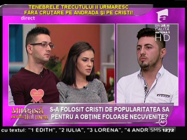 Andrada, către Cristi: &rdquo;Nu mă mai băga pe mine &icirc;n prostiile tale!&rdquo;