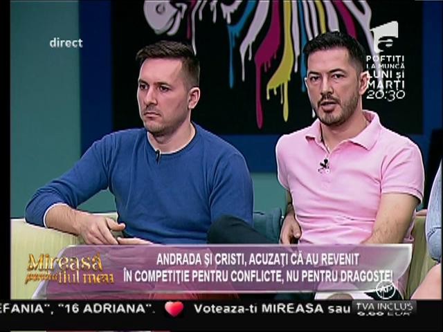 Andrada şi Marius, acuzaţi că au revenit &icirc;n competiţie pentru conflicte, nu pentru dragoste!