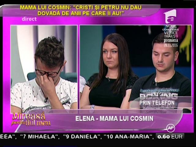 Elena, mama lui Cosmin: "Cristi şi Petru nu dau dovadă de anii pe care &icirc;i au!"