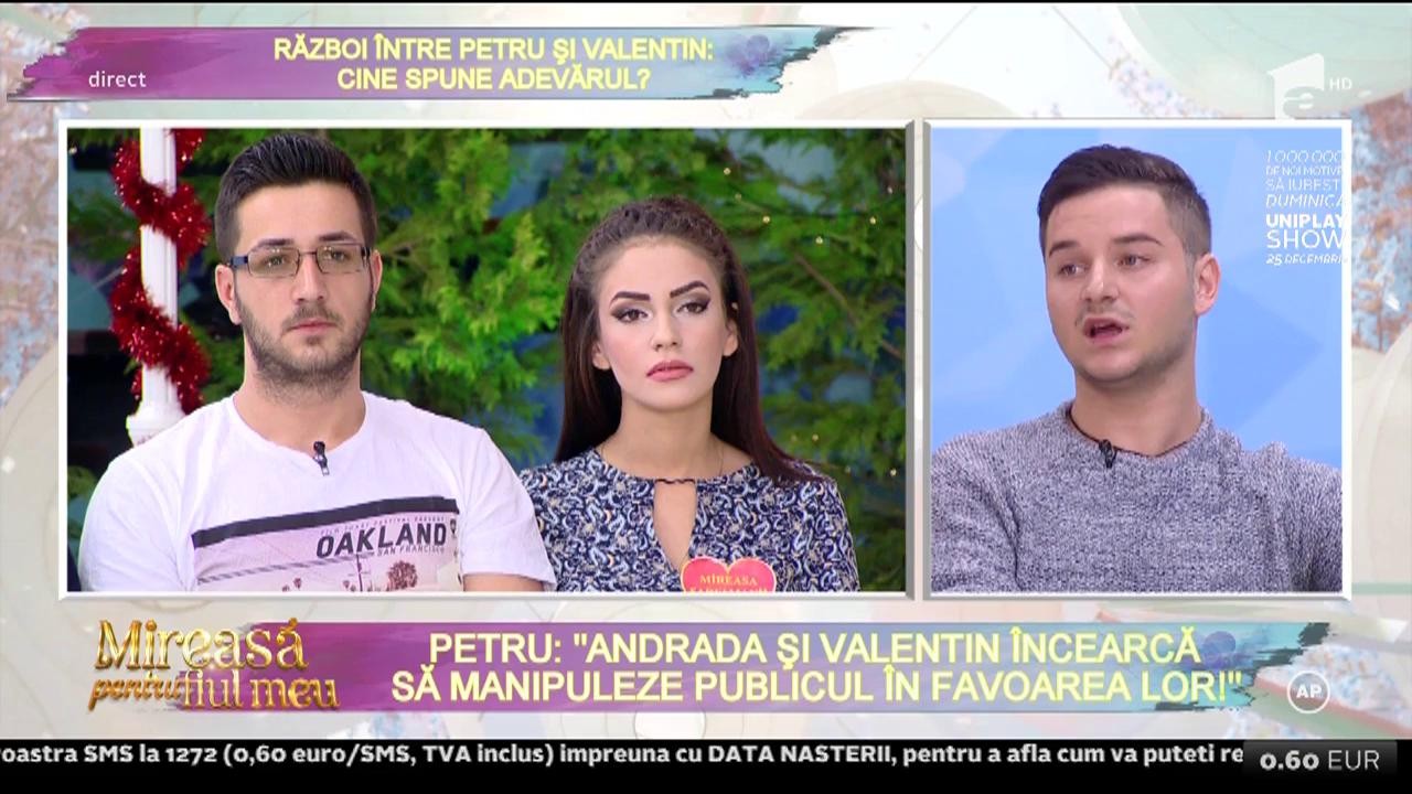 Petru de la "Mireasă pentru fiul meu": ”Andrada și Valentin încearcă să manipuleze publicul în favoarea lor”