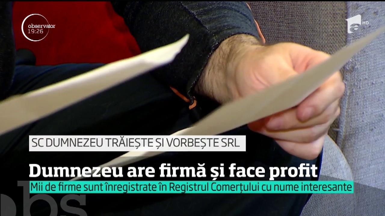 "SC Dumnezeu trăiește și vorbește SRL" sau "Usturoi cu Mămăligă Production"? Cu ce nume își mai înregistrează românii firmele în Registrul Comerțului