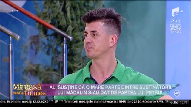 Ali: "Foarte mulți dintre susținătorii lui Mădălin s-au dat de partea lui Petru!"
