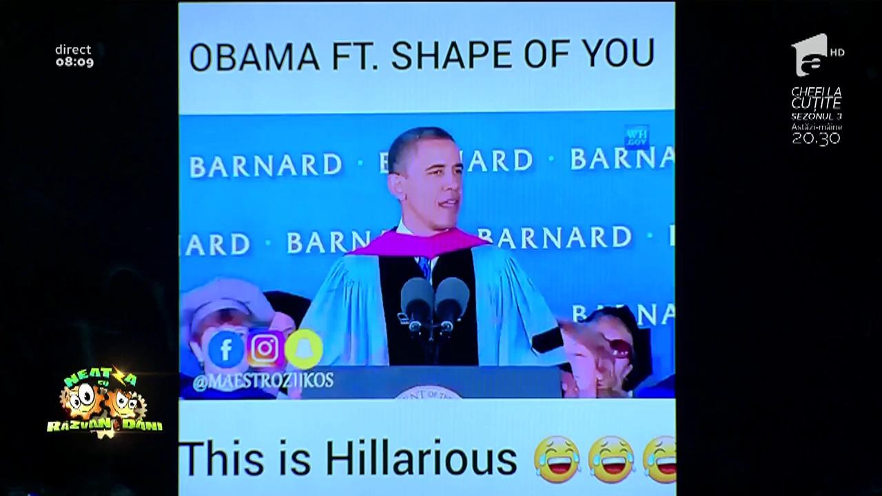 Pe scenă, mai ceva ca la Casa Albă! Barack Obama îi face concurență lui Ed Sheeran! Cum cântă "Shape of you"!