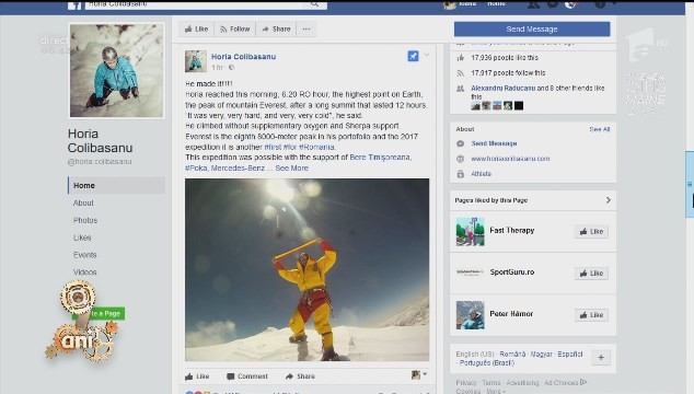 Performanță notabilă pentru alpinismul rom&acirc;nesc. Horia Colibășanu a reușit să urce pe Everest fără oxigen suplimentar!
