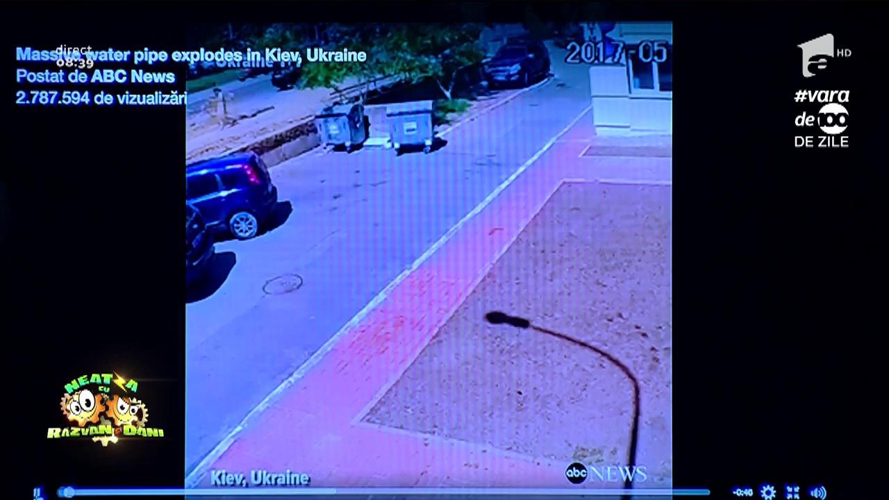 Smiley News: Conductă de apă, explozie uriașă pe un bulevard din &icirc;n Ucraina