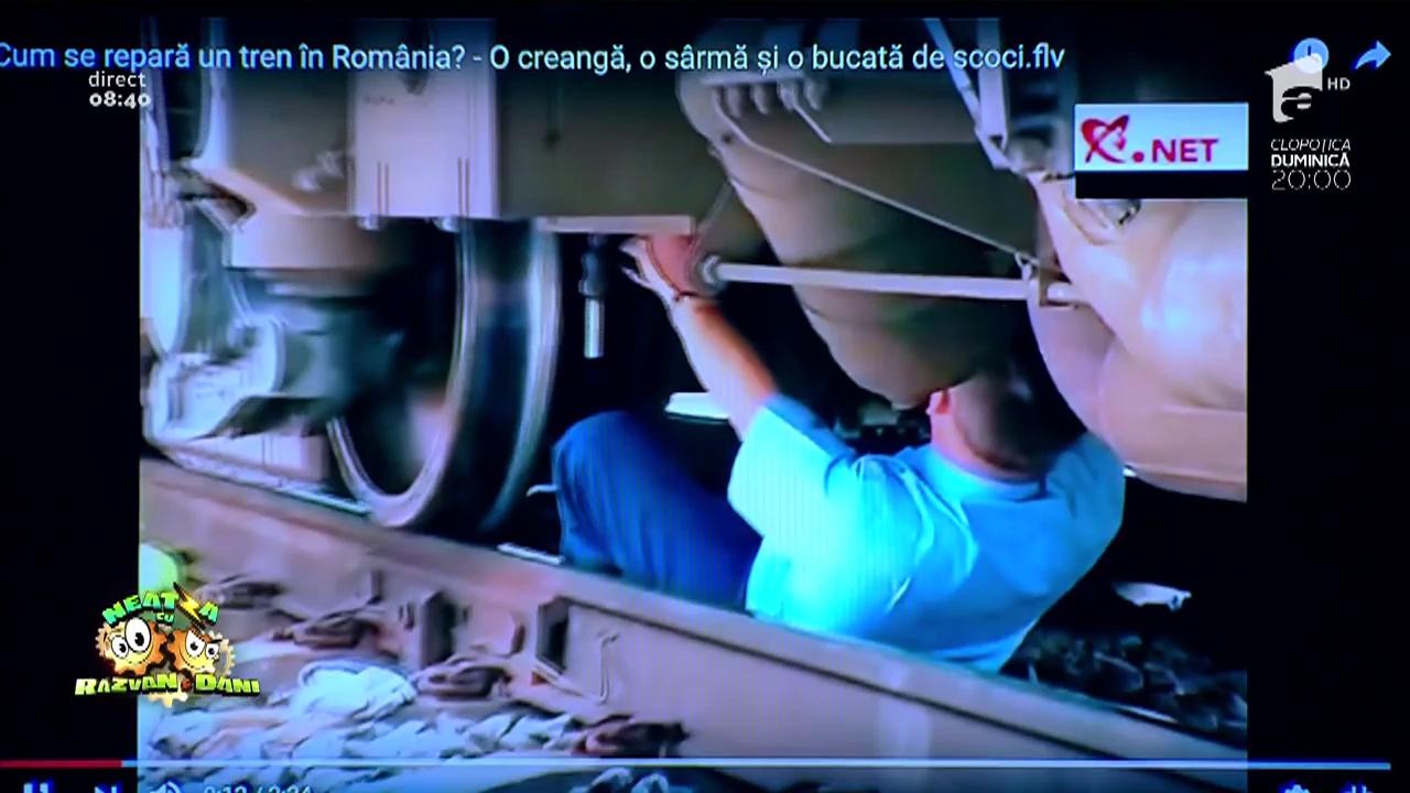 Râsu' plânsu'! Cum se repara un tren în România? Simplu: O creangă, o sârmă şi o bandă adezivă