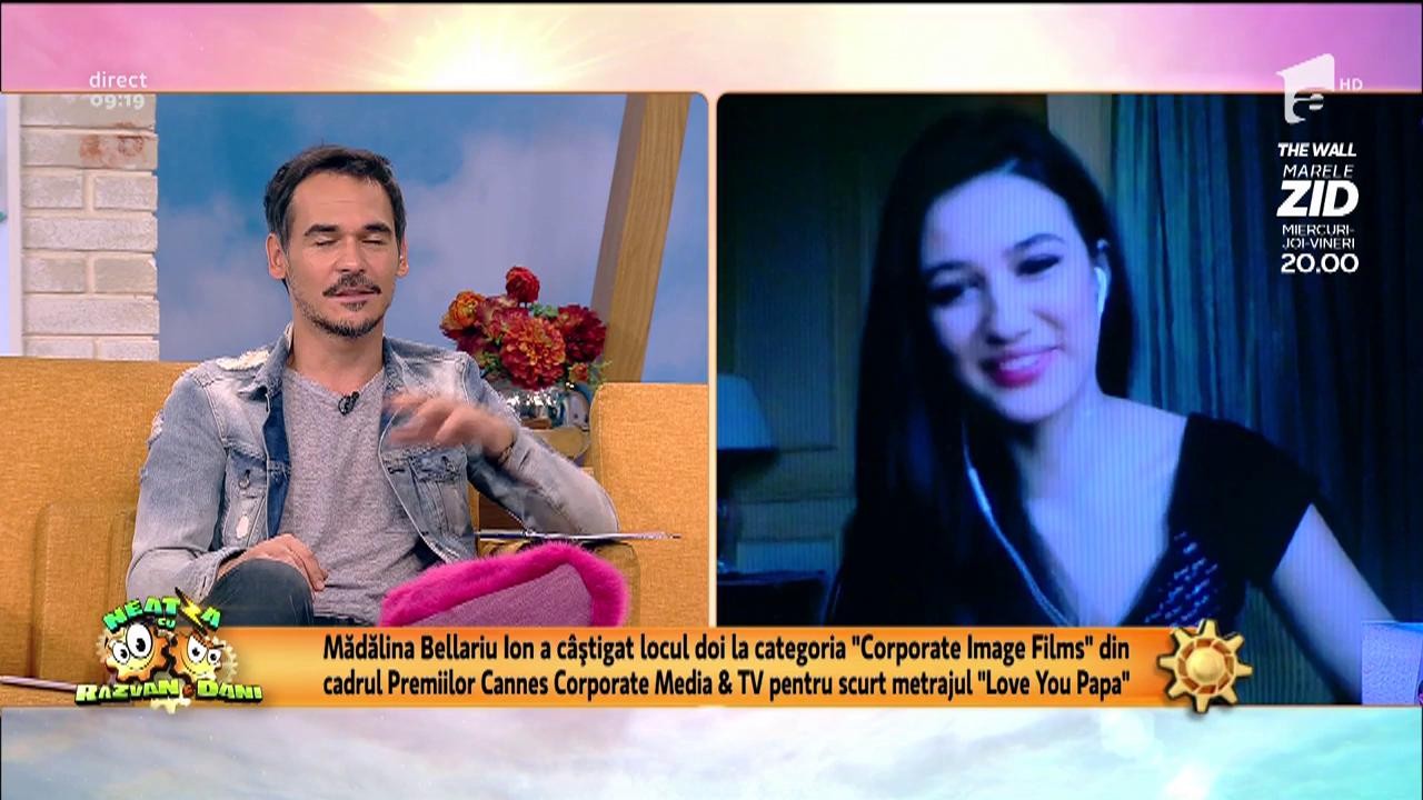 Actriţa Mădălina Bellariu Ion a obţinut locul doi la categoria "Corporate Image Films" din cadrul Premiilor Cannes