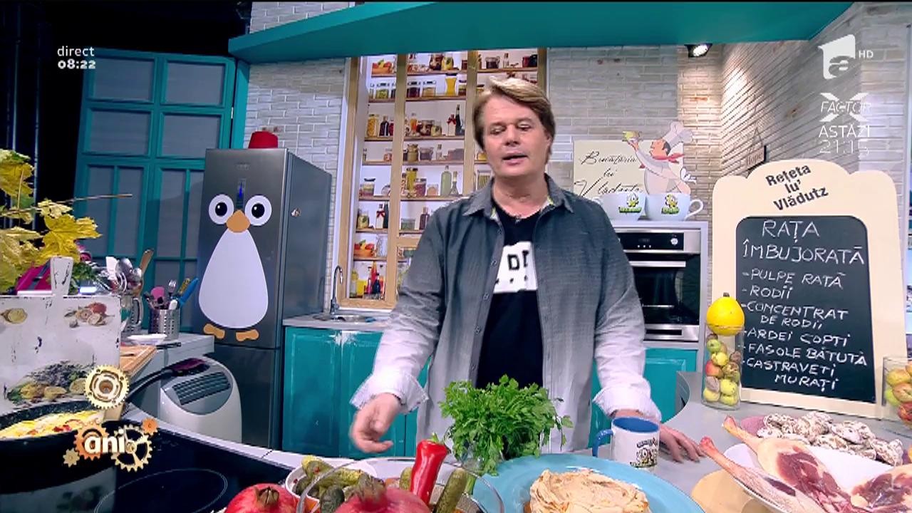 Reţeta lui Vlăduţ: "Raţă &icirc;mbujorată" cu rodii şi fasole bătută