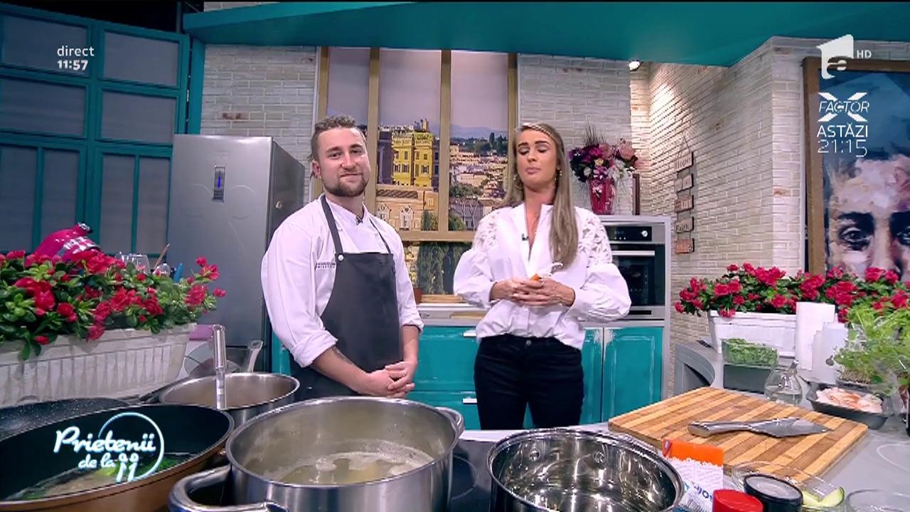 Chef Alin Hossu a gătit  "Biban de mare cu creveţi şi midii &icirc;n grădină de legume"