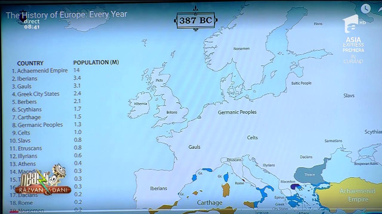 Harta care îți arată cum a evoluat Europa, din anul 400 Î.H până-n prezent: "Existam și noi, undeva p-aici"