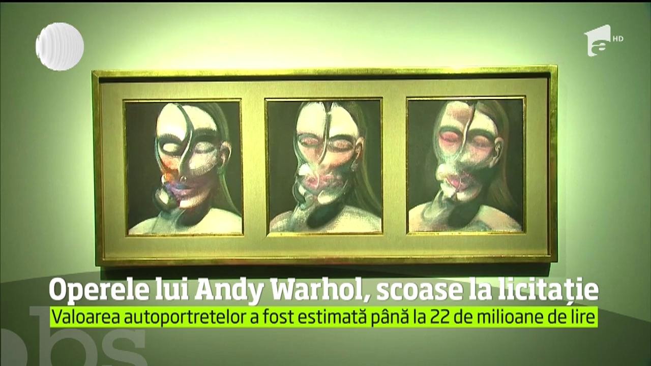 Şase autoportete realizate de Andy Warhol vor fi scoase la licitaţie cu zeci de milioane de lire