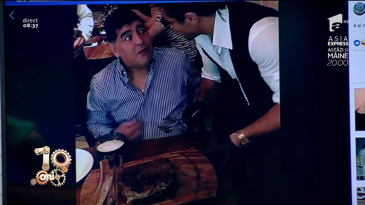 Smiley News. Ce a pățit Diego Maradona &icirc;ntr-un restaurant. Fostul mare fotbalist este un adevărat gurmand