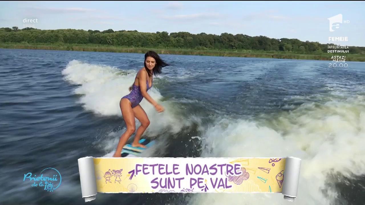 Ramona Olaru și Ruxandra Luca se distrează împreună la wakeboarding