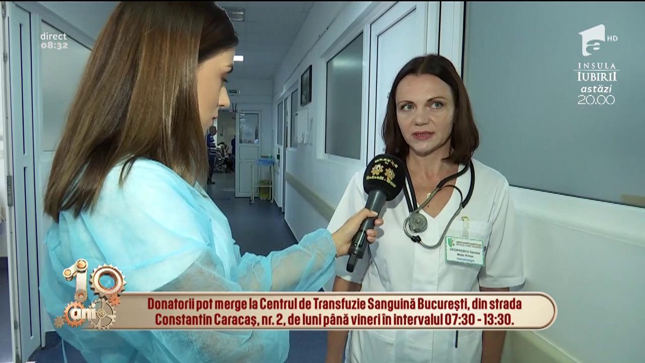 La fiecare două secunde, un pacient are nevoie de s&acirc;nge! Doctor Daniela Georgescu: "Avem nevoie de mai mulți donatori"