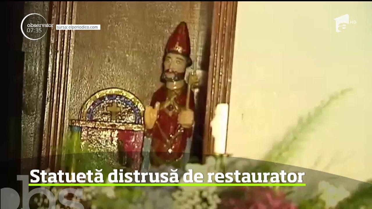 Statuetă din secolul al 15-lea, distrusă de restaurator