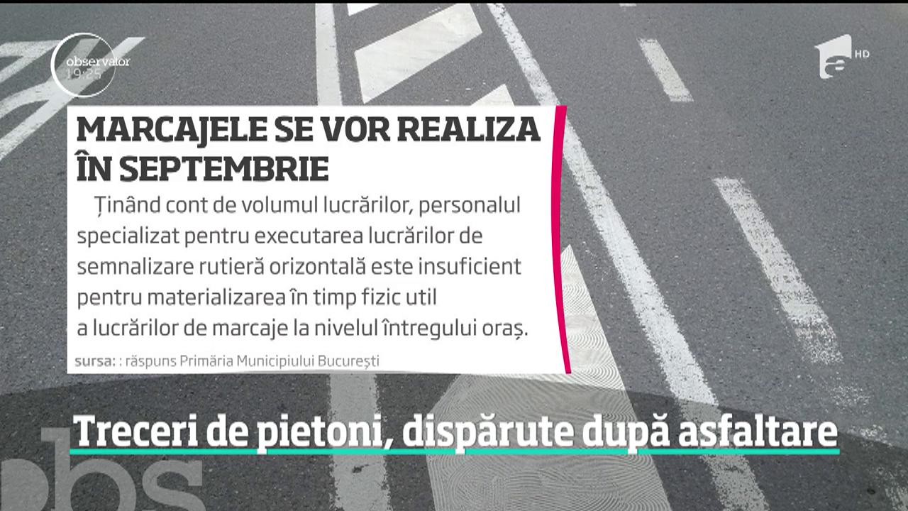 Bulevardele proaspăt asfaltate din Capitală sunt un pericol pentru pietoni şi şoferi. Asta pentru că lipsesc cu desăv&acirc;rşire marcajele rutiere care delimitează benzile de circulaţie şi trecerile pentru pietoni