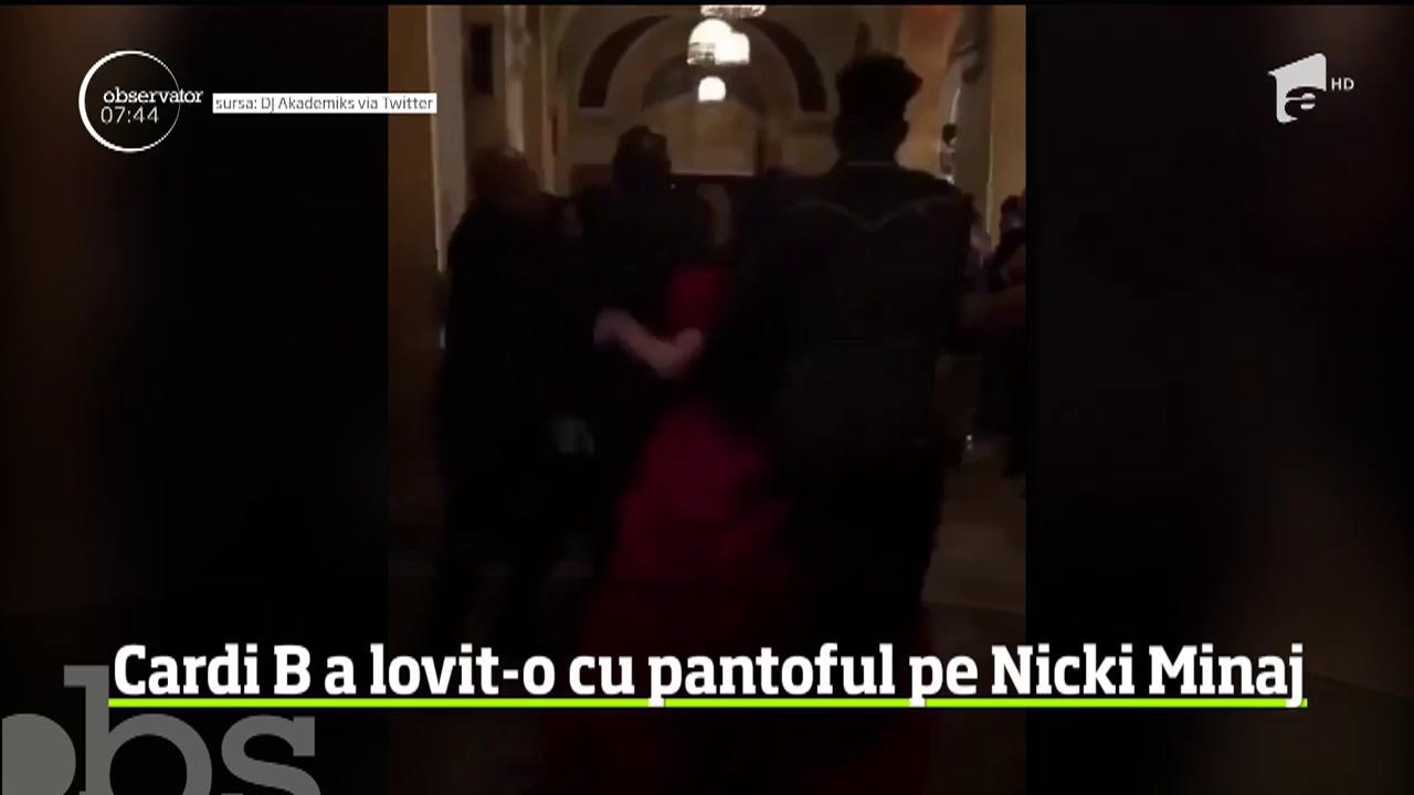 C&acirc;ntăreţele Cardi B şi Nicki Minaj au fost filmate &icirc;n timpul unei altercaţii