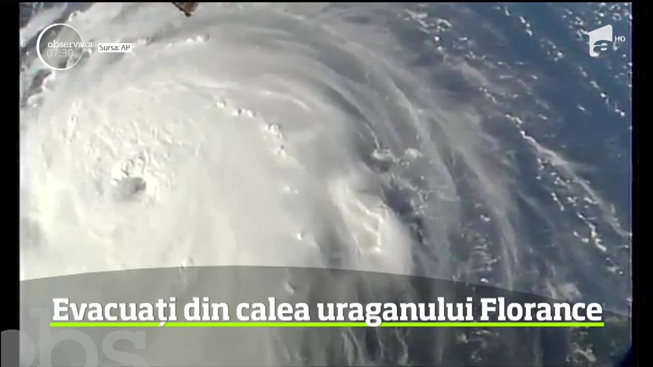 Evacuări masive &icirc;n Statele Unite după ce uraganul Florence a fost &icirc;ncadrat la categoria 4 din 5