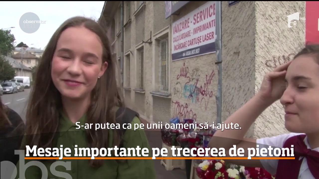 Mesaje importante pe trecerea de pietoni