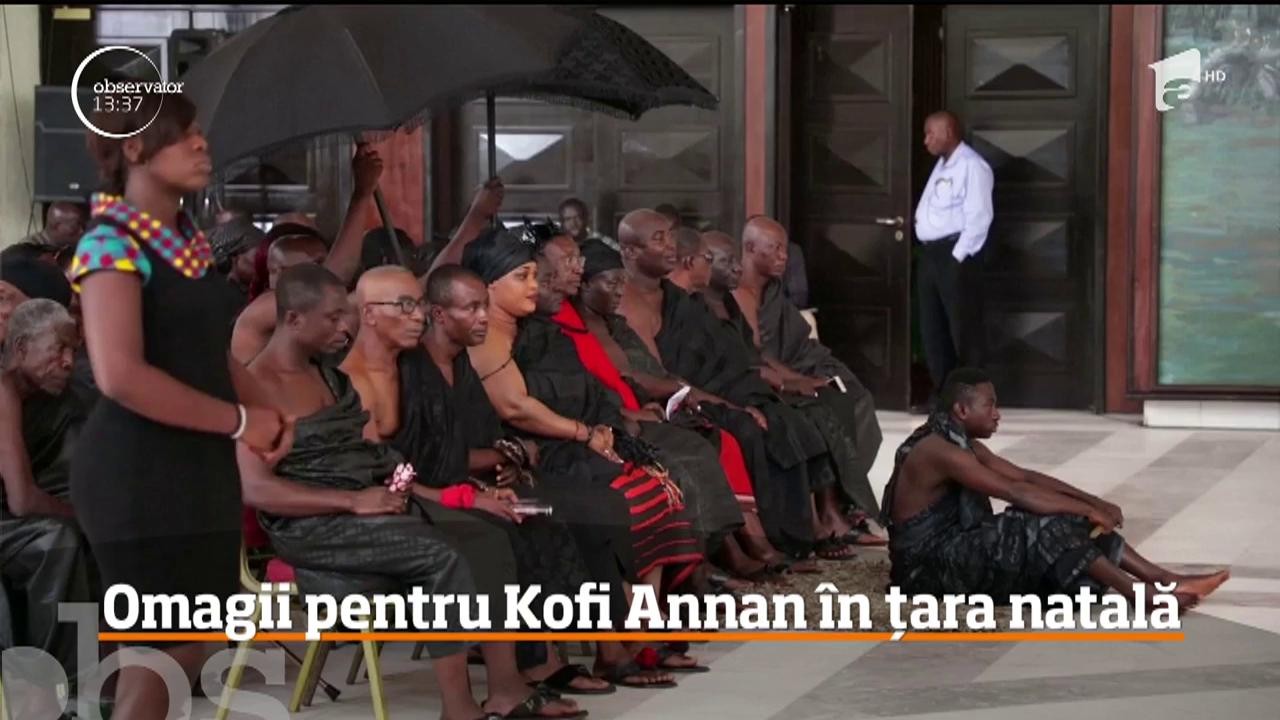 Omagii impresionante pentru fostul secretar general al ONU, Kofi Annan, &icirc;n ţara natală, aflată &icirc;n doliu